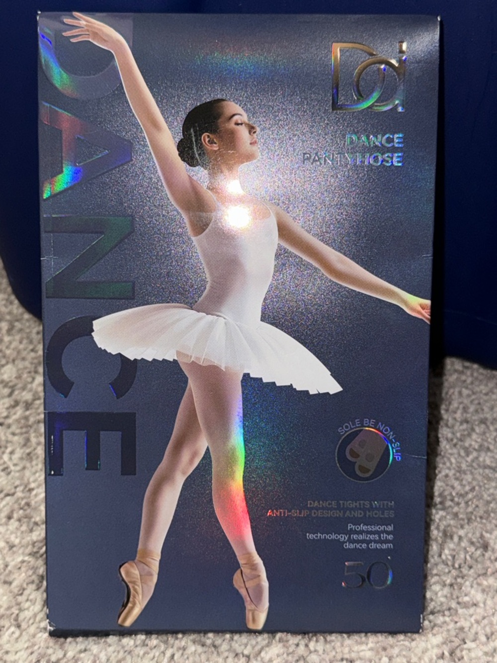 Dainas girls 11-13 dance pantyhose tights with anti-slip design & holes 50 pink
